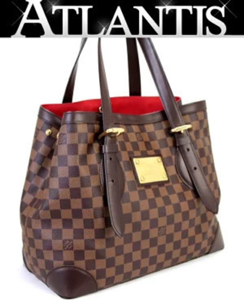 LOUIS VUITTON Hampstead Tote Bag Damier Ebene Brown